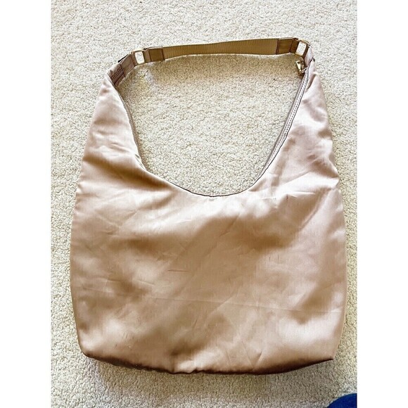 Steve Madden Cole Satin Hobo Slouch Handbag Gym Diaper Bag Rose Gold 90s Y2K - Picture 4 of 12